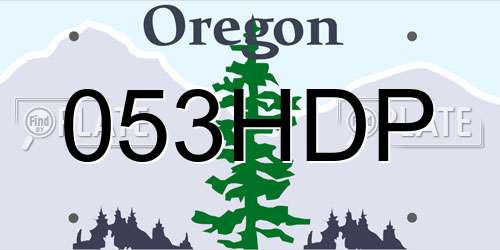 053HDP Oregon License Plate