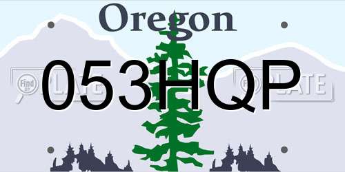 053HQP Oregon License Plate