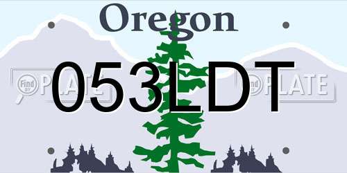 053LDT Oregon License Plate