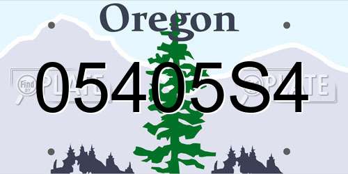 05405S4 Oregon License Plate