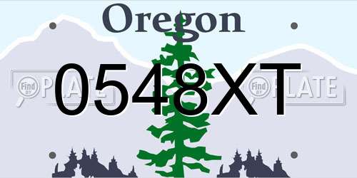 0548XT Oregon License Plate