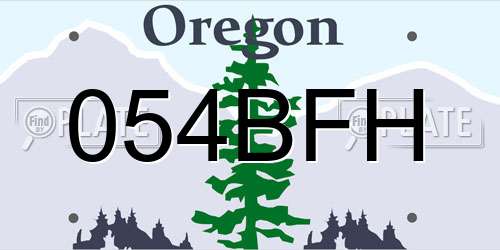 054BFH Oregon License Plate
