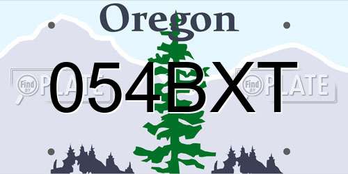 054BXT Oregon License Plate