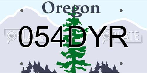 054DYR Oregon License Plate