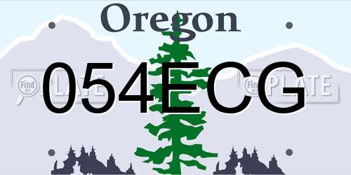 054ECG Oregon License Plate