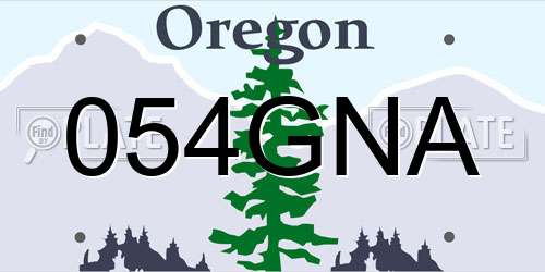054GNA Oregon License Plate