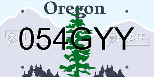 054GYY Oregon License Plate