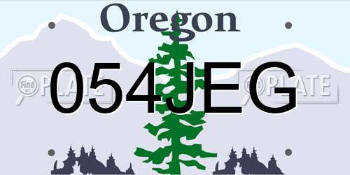 054JEG Oregon License Plate
