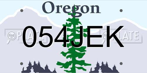 054JEK Oregon License Plate
