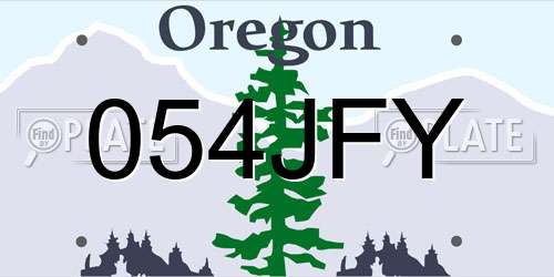 054JFY Oregon License Plate