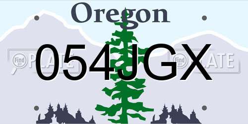 054JGX Oregon License Plate