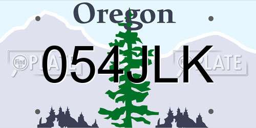 054JLK Oregon License Plate