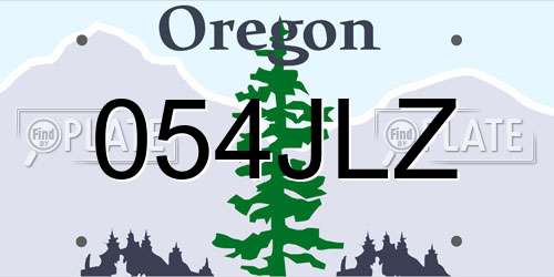 054JLZ Oregon License Plate