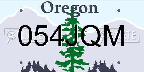 054JQM Oregon License Plate