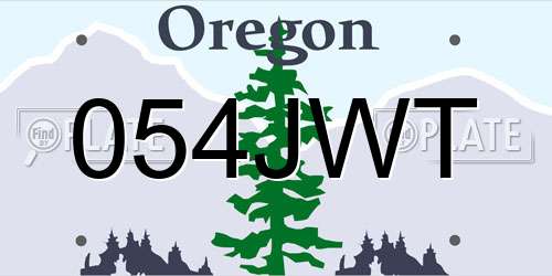 054JWT Oregon License Plate