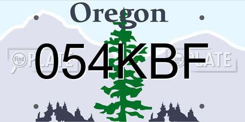054KBF Oregon License Plate