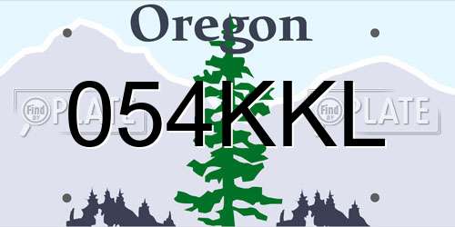 054KKL Oregon License Plate
