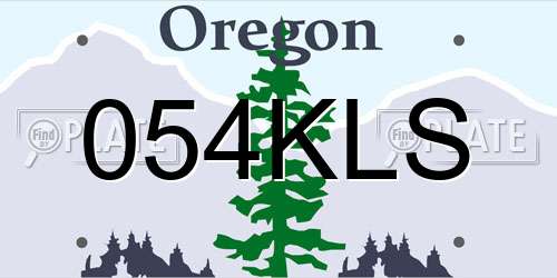 054KLS Oregon License Plate