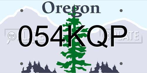 054KQP Oregon License Plate