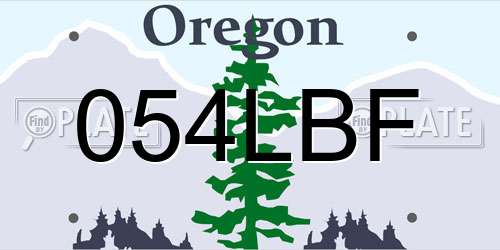 054LBF Oregon License Plate