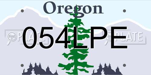054LPE Oregon License Plate
