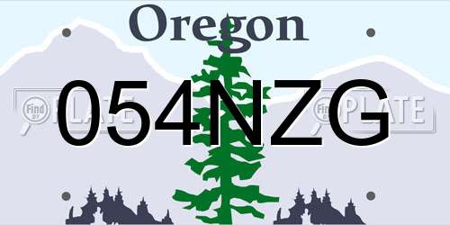 054NZG Oregon License Plate