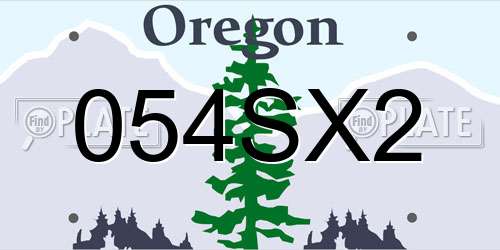 054SX2 Oregon License Plate