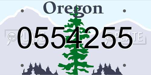 0554255 Oregon License Plate