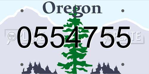0554755 Oregon License Plate
