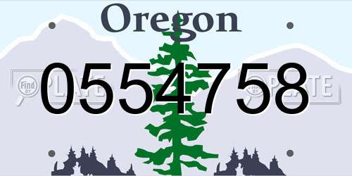 0554758 Oregon License Plate