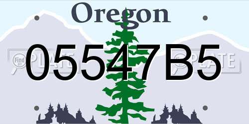 05547B5 Oregon License Plate