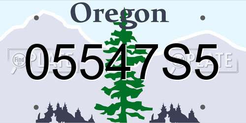 05547S5 Oregon License Plate
