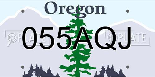 055AQJ Oregon License Plate