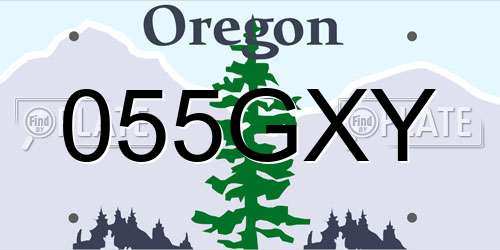055GXY Oregon License Plate