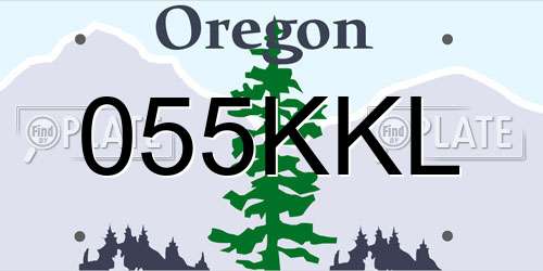 055KKL Oregon License Plate