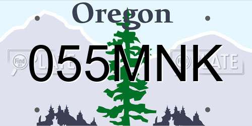 055MNK Oregon License Plate