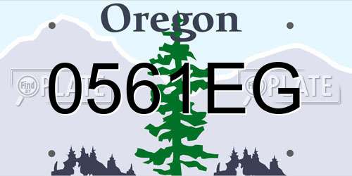 0561EG Oregon License Plate