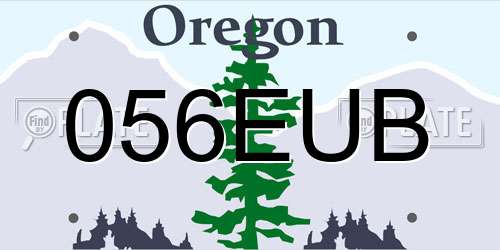056EUB Oregon License Plate