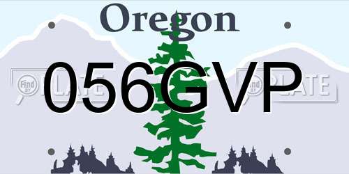 056GVP Oregon License Plate