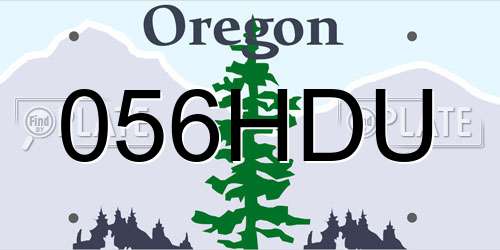 056HDU Oregon License Plate