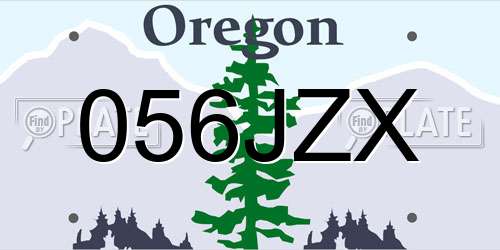 056JZX Oregon License Plate