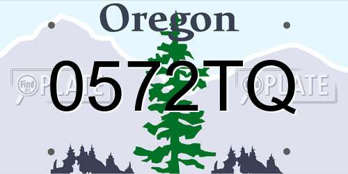0572TQ Oregon License Plate