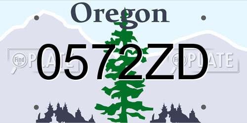 0572ZD Oregon License Plate