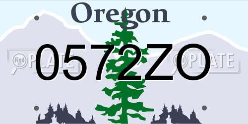 0572ZO Oregon License Plate