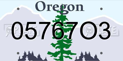 05767O3 Oregon License Plate