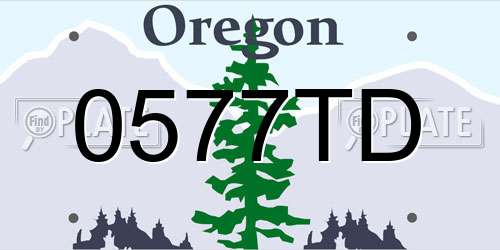 0577TD Oregon License Plate