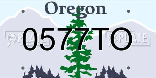 0577TO Oregon License Plate