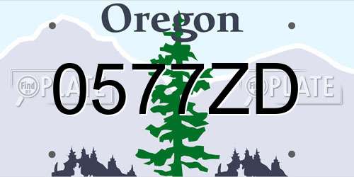 0577ZD Oregon License Plate
