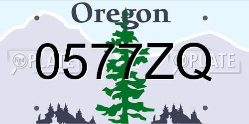 0577ZQ Oregon License Plate