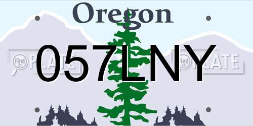 057LNY Oregon License Plate